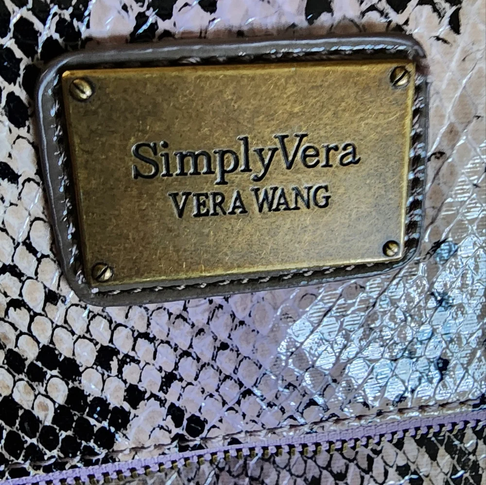 Vera Wang purple snake pattern clutch - Picture 3 of 5